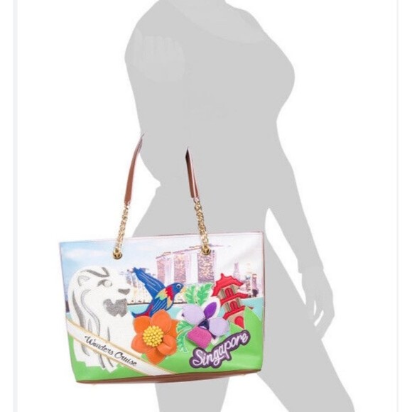 NEW •Rare•Braccalini Wonders Cruise Singapore Tote Purse Shoulder Bag - Picture 2 of 9
